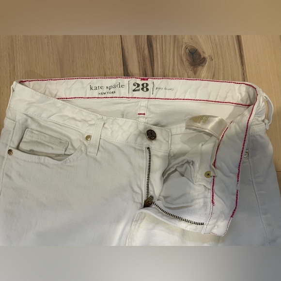 Kate Spade Perry Street Jeans Size 28 Play Hooky Slim Straight Leg White Denim - Picture 3 of 11